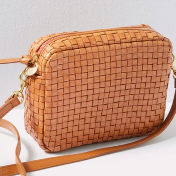 Clare V Midi Sac in Natural Woven Checker Leather NWT Tan Crossbody - Picture 6 of 6
